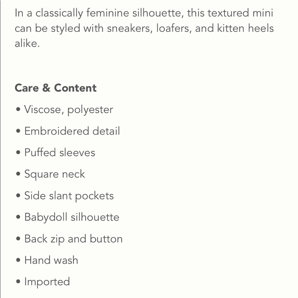 ✨ Anthropologie Jane Textured Babydoll Dress Sz 8 - Picture 6 of 7